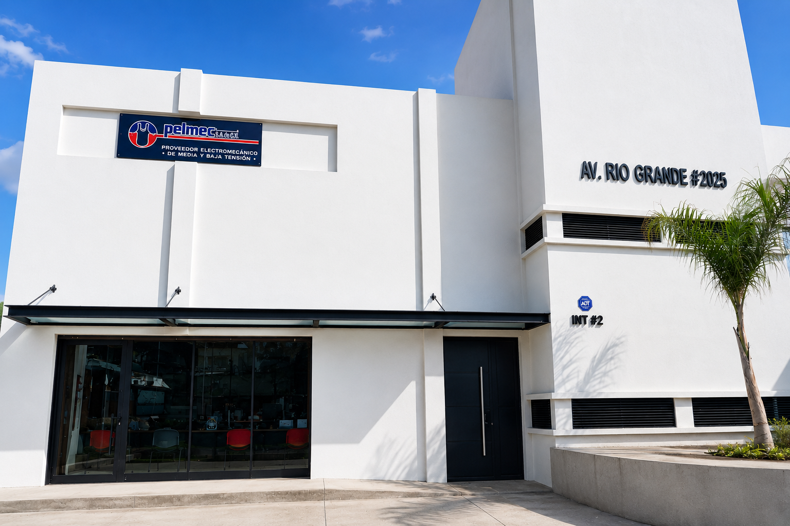 Fachada de las oficinas de PELMEC en Av. Río Grande #2025, Morelia
